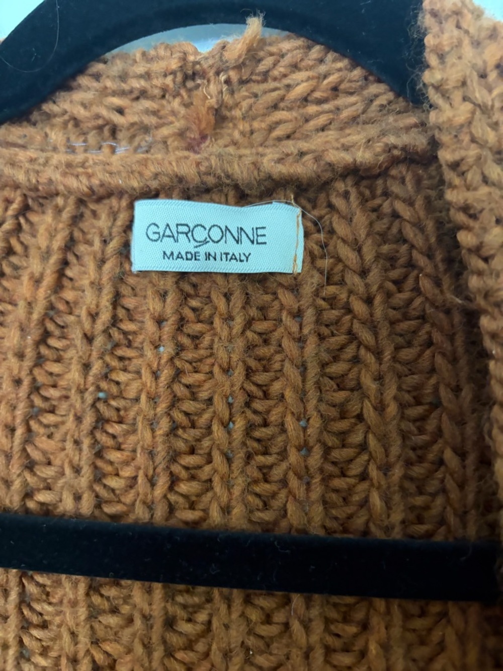 Open-Front Oversized Knit Cardigan - Rust - Picture 3 of 6